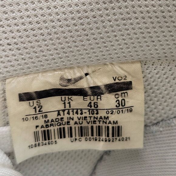 Nike Shoes Mens 12 Air Force 1 White Swoosh Sneakers AT4143-103 Athletic - Picture 11 of 11